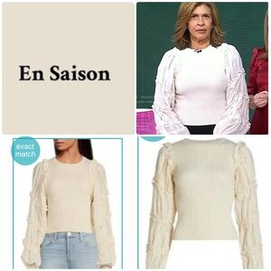 En Saison | Cream Sweater with Ruffle Sleeves